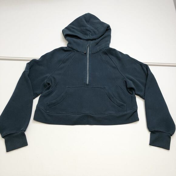 lululemon athletica Jackets & Blazers - Lululemon Women Dark Green Scuba Oversized Half Zip Hoodie Sweatshirt XS S